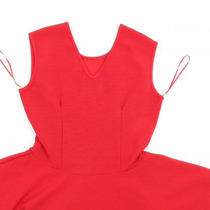 ribon Womens Red   Tunic Blouse Size 10