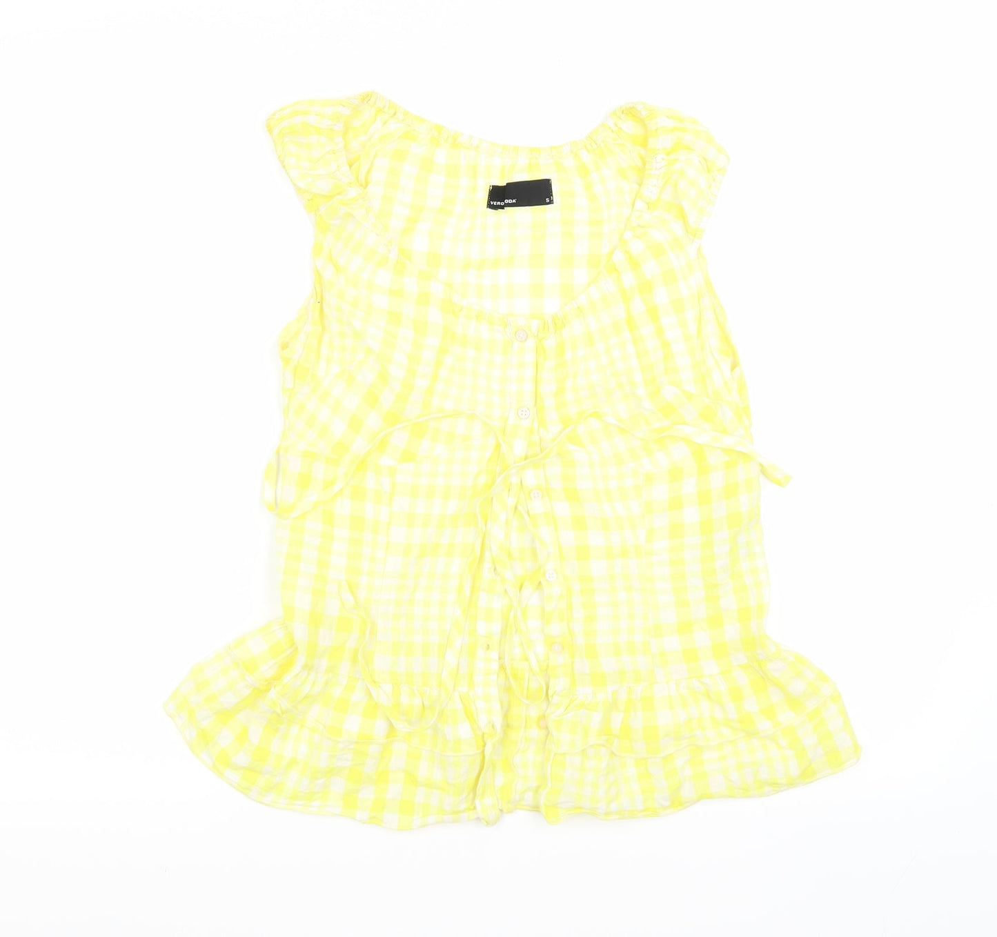 Womens UK Size S VERO MODA Yellow Basic Button-Up