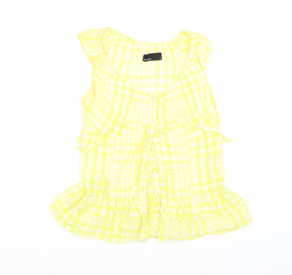 Womens UK Size S VERO MODA Yellow Basic Button-Up