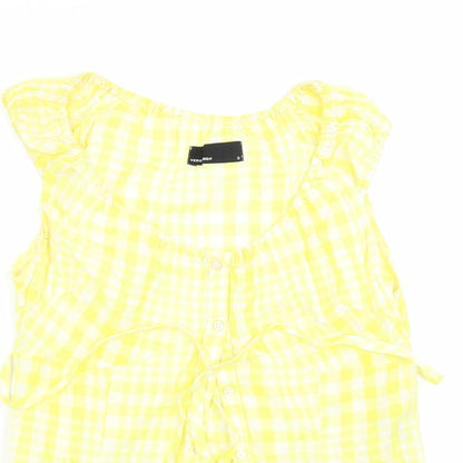 Womens UK Size S VERO MODA Yellow Basic Button-Up
