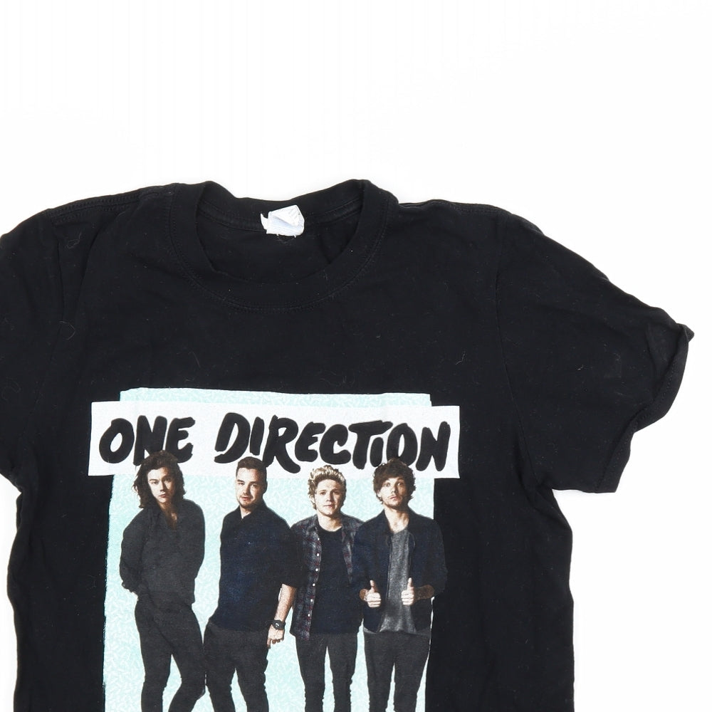 Womens UK Size S Preworn Black Basic T-Shirt