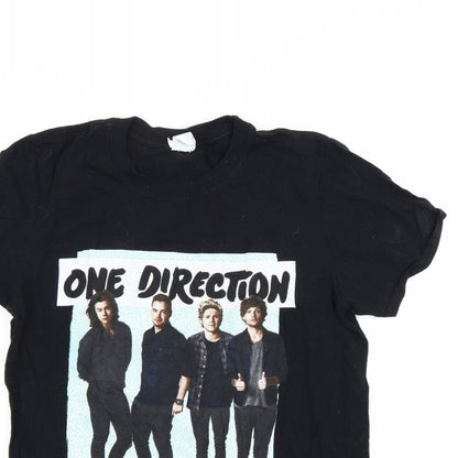 Womens UK Size S Preworn Black Basic T-Shirt