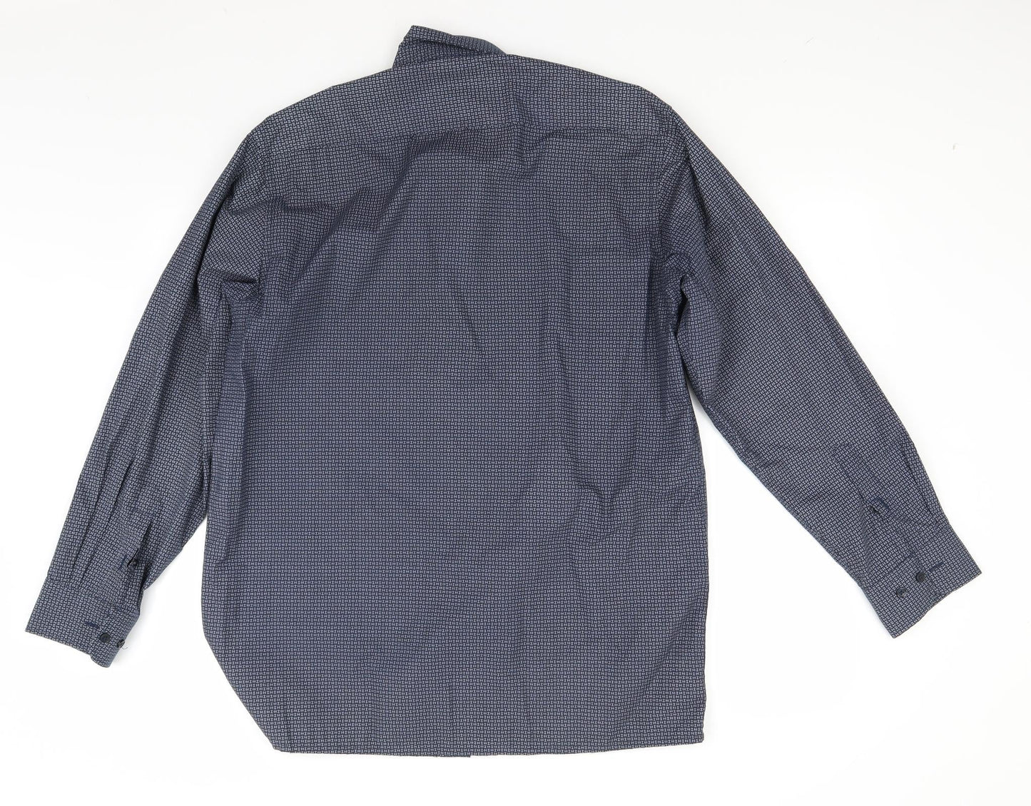 Mens UK Size M Jacob Harris Blue  Button-Up Long Sleeve Casual Shirt