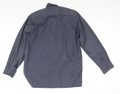 Mens UK Size M Jacob Harris Blue  Button-Up Long Sleeve Casual Shirt