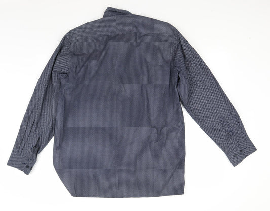 Mens UK Size M Jacob Harris Blue  Button-Up Long Sleeve Casual Shirt