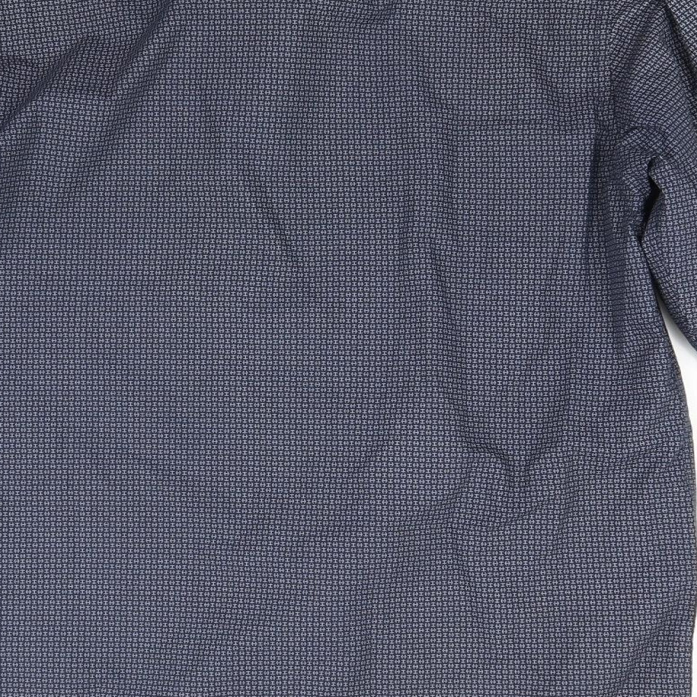 Mens UK Size M Jacob Harris Blue  Button-Up Long Sleeve Casual Shirt