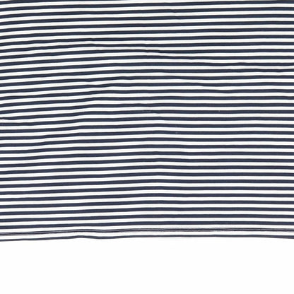 round Womens Blue Striped  Basic T-Shirt Size M