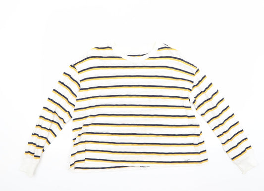 Hollister Womens White Striped  Pullover Jumper Size S