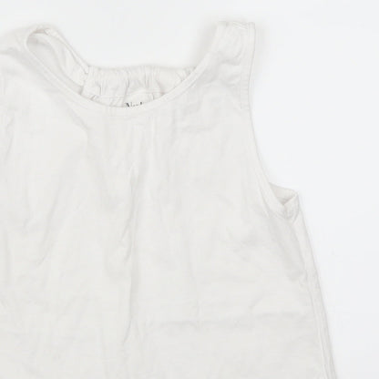 Nutmeg Girls White   Basic Tank Size 11-12 Years