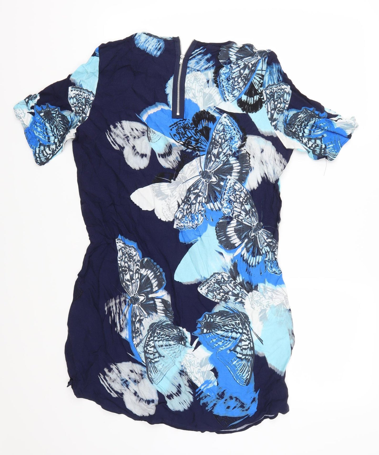 Warehouose Womens Blue   T-Shirt Dress  Size 12  - Butterflies
