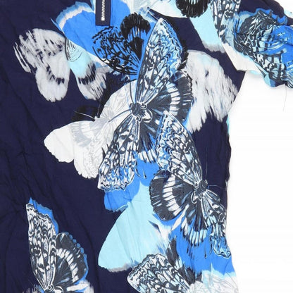 Warehouose Womens Blue   T-Shirt Dress  Size 12  - Butterflies