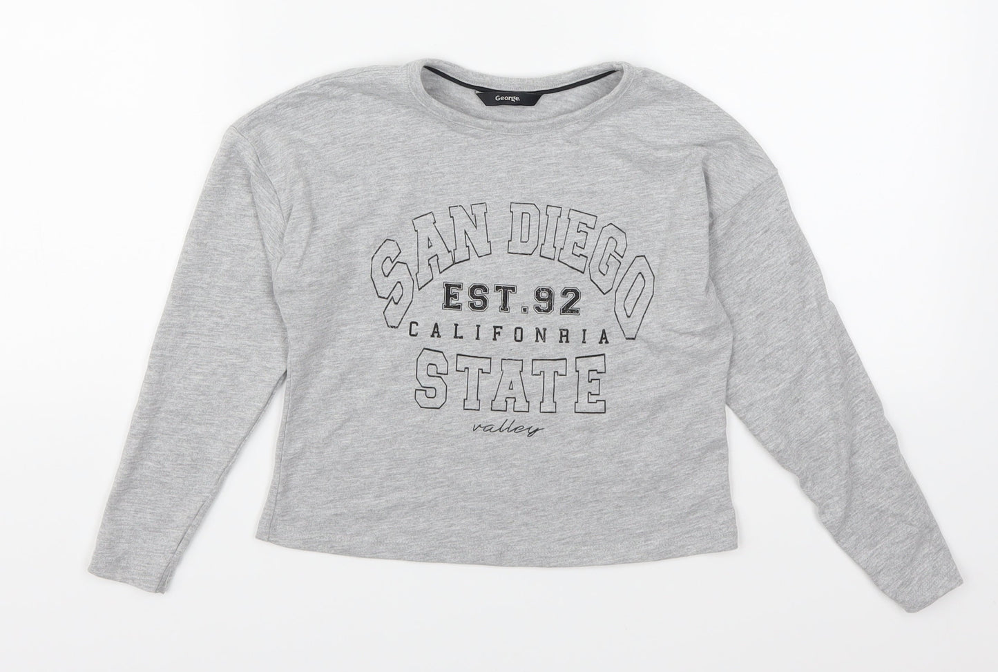 George Boys Grey   Basic T-Shirt Size 6-7 Years  - San Diego State
