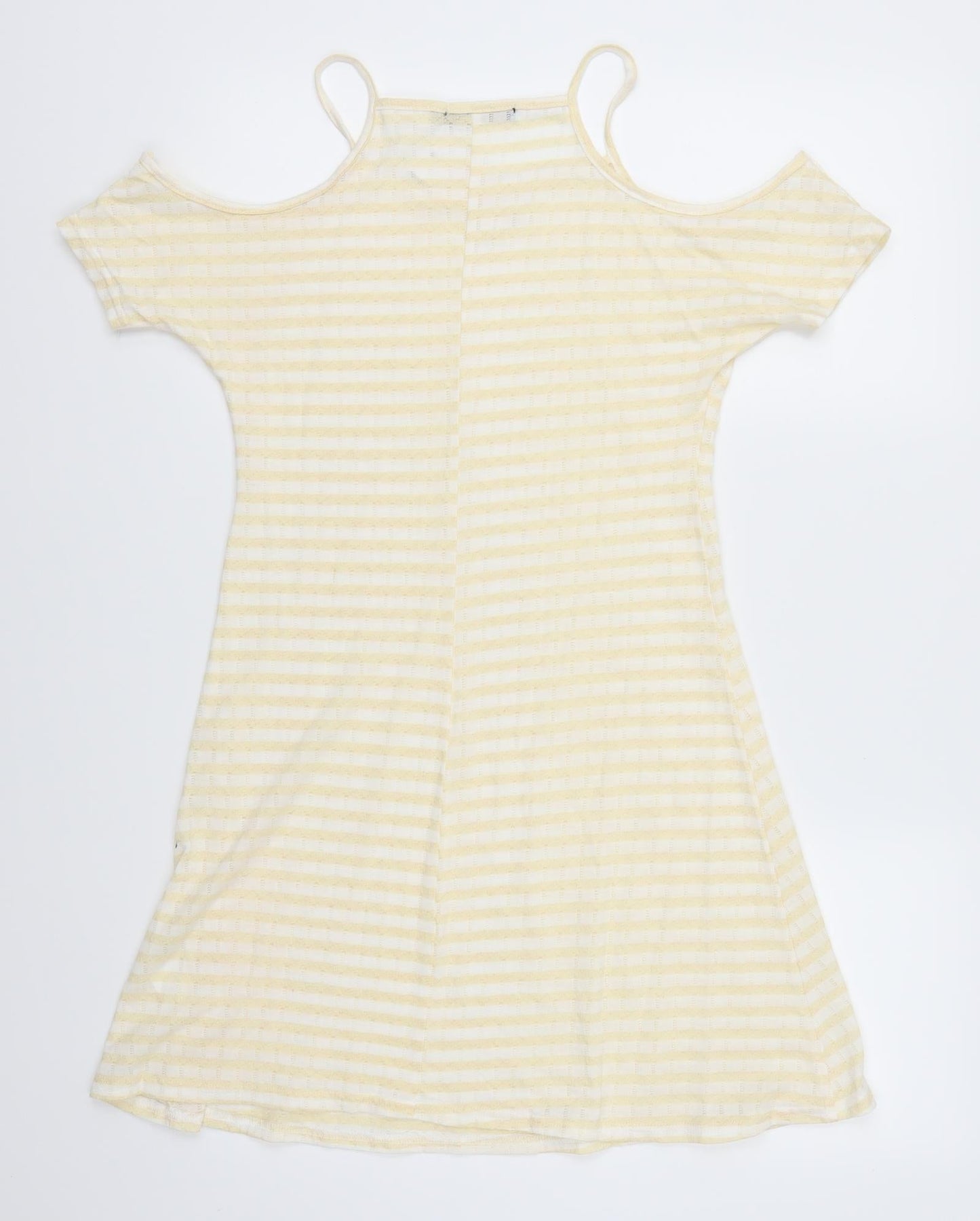 Miss Pretty Worls Womens Yellow Striped  T-Shirt Dress  Size 8