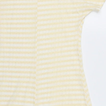 Miss Pretty Worls Womens Yellow Striped  T-Shirt Dress  Size 8