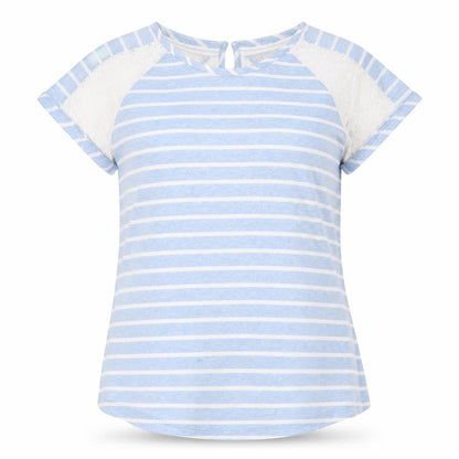 Marks & Spencer Womens Beige Striped  Basic T-Shirt Size 12