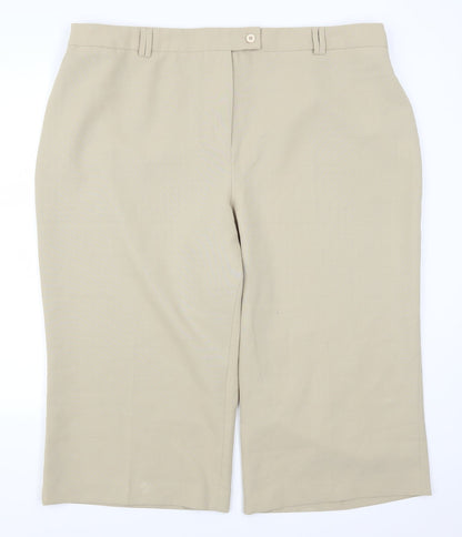 Womens UK Size 26 Classics Regular Fit Cropped Beige Trousers