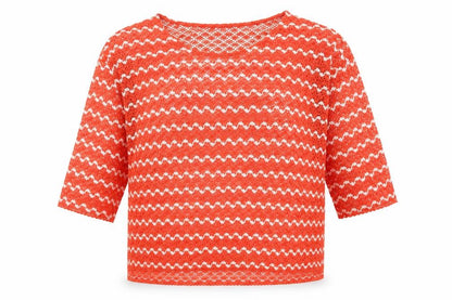 Next Womens Red Striped  Basic T-Shirt Size 10