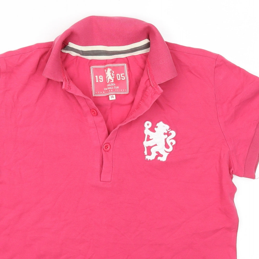 Chelsea Football Club Womens Pink   Basic Polo Size 14