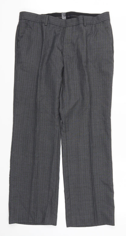 George Womens Grey Striped  Trousers  Size 38 L31 in
