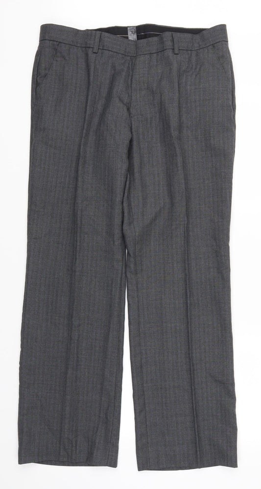 George Womens Grey Striped  Trousers  Size 38 L31 in