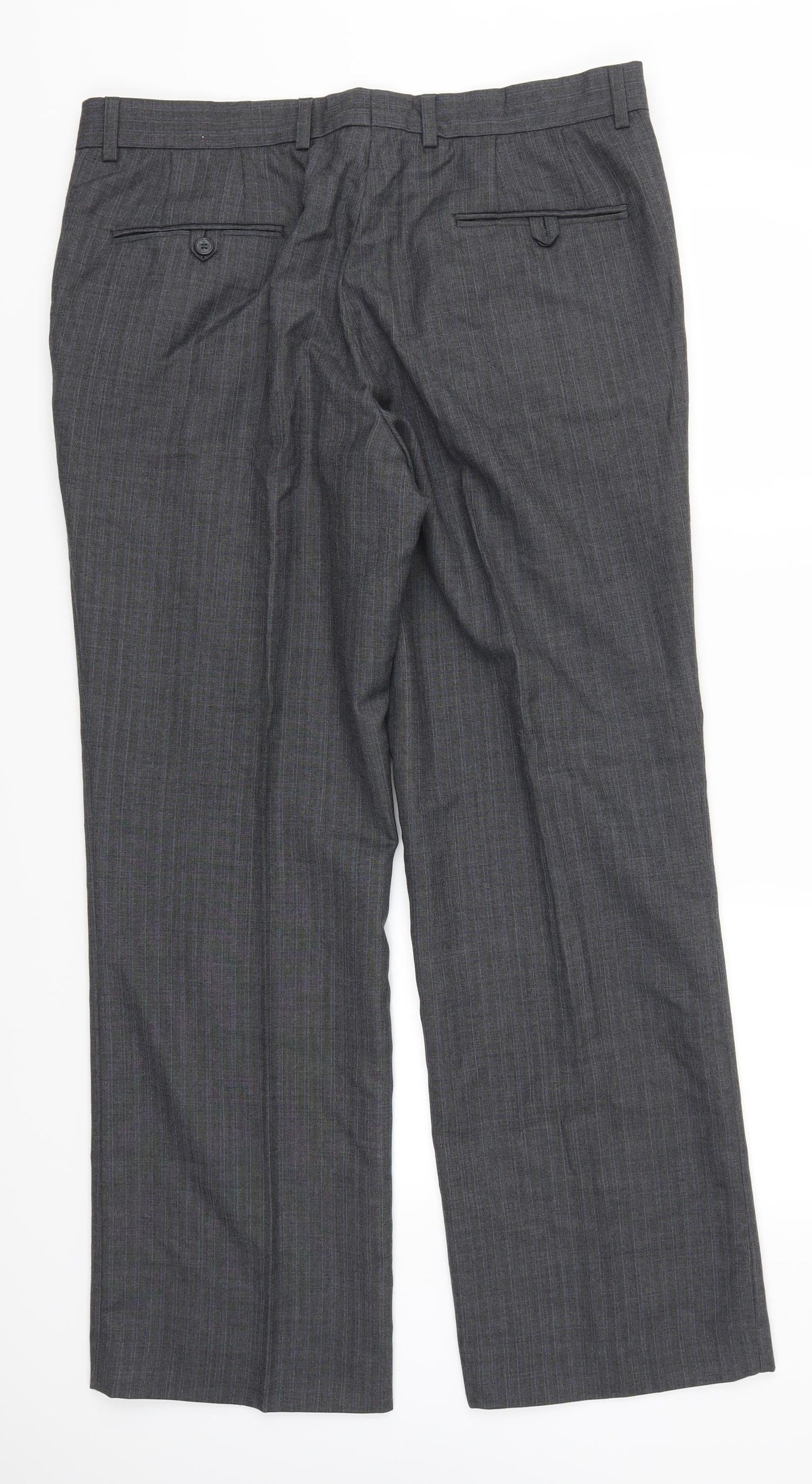 George Womens Grey Striped  Trousers  Size 38 L31 in