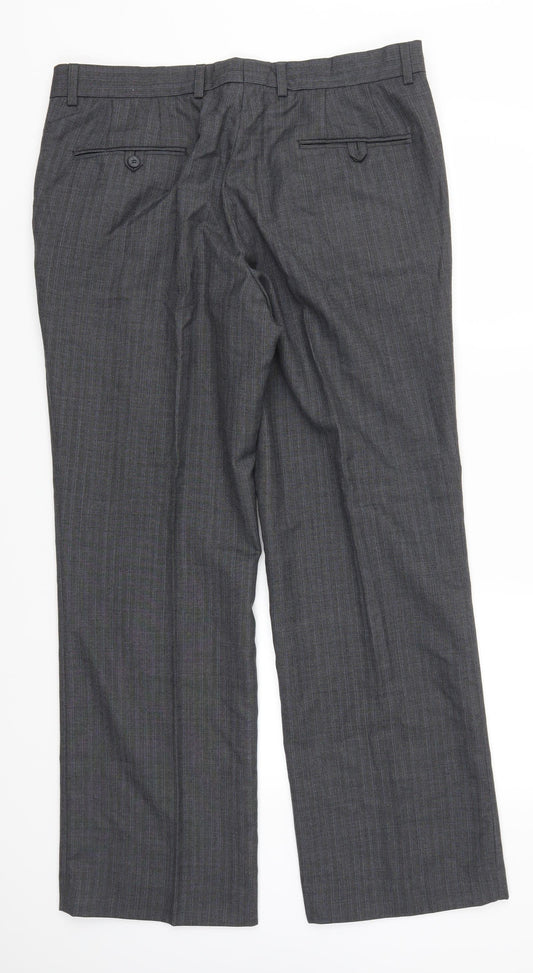 George Womens Grey Striped  Trousers  Size 38 L31 in