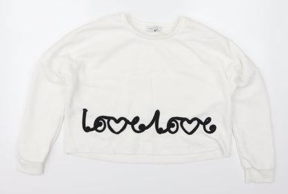 Primark Womens White   Cape Sweatshirt Size 4  - Love Love