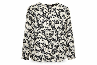 Shakumbhari Womens Ivory Geometric  Basic Blouse Size 10  - Butterfly