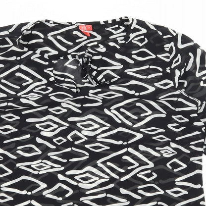 The Gud Look Womens Black Geometric  Basic Blouse Size M