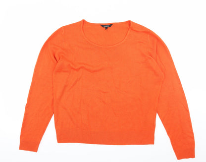 Pep&Co Womens Orange  Knit Pullover Jumper Size 16