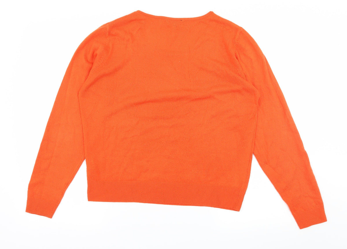Pep&Co Womens Orange  Knit Pullover Jumper Size 16