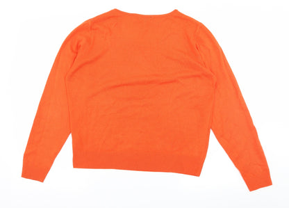 Pep&Co Womens Orange  Knit Pullover Jumper Size 16