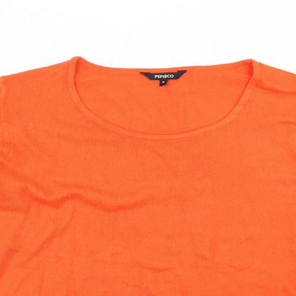 Pep&Co Womens Orange  Knit Pullover Jumper Size 16