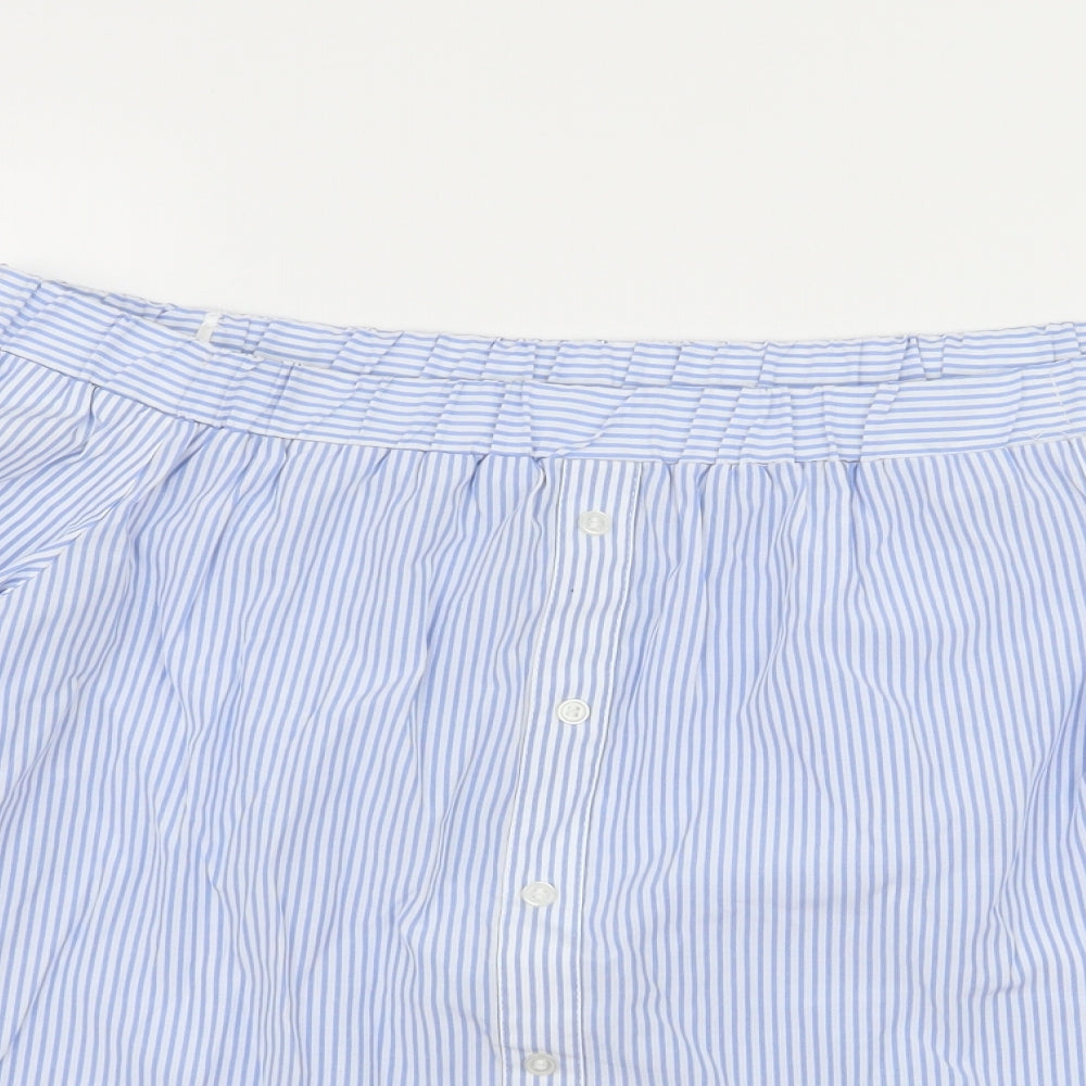 F&F Womens Blue Striped  Basic Blouse Size 10