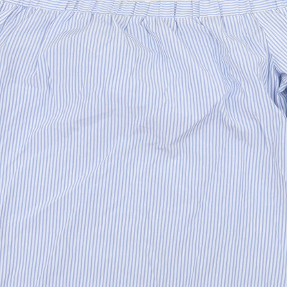 F&F Womens Blue Striped  Basic Blouse Size 10