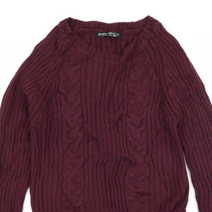 Select Womens Purple  Knit Pullover Jumper Size 10