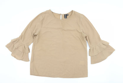 Womens UK Size 10 Izabel London Brown Basic Blouse