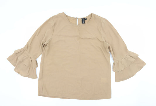 Womens UK Size 10 Izabel London Brown Basic Blouse