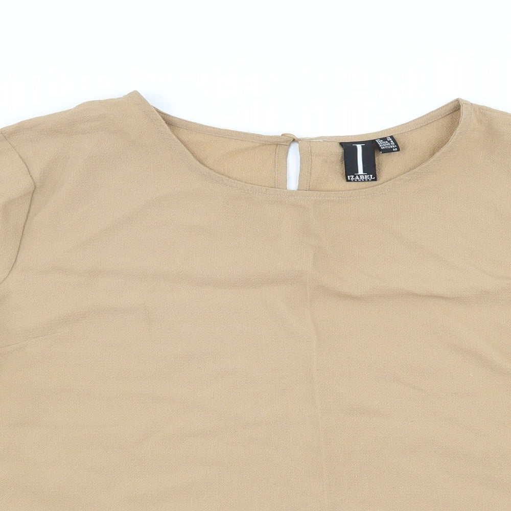 Womens UK Size 10 Izabel London Brown Basic Blouse