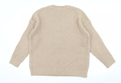 New Look Womens Brown  Knit Pullover Jumper Size S