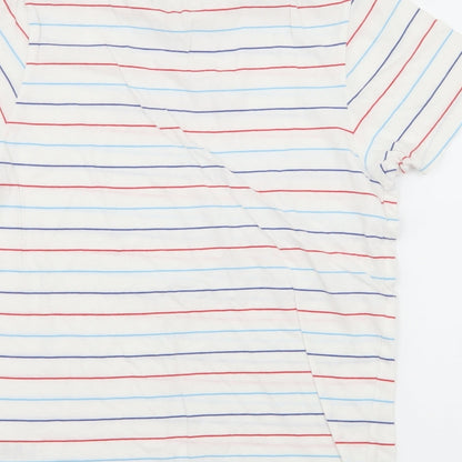 Primark Mens White Striped Jersey  T-Shirt Size S  - Out of Order