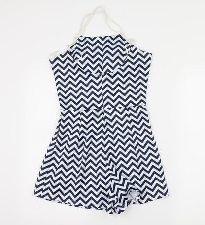 Quiz Womens Blue Striped  Playsuit One-Piece Size S