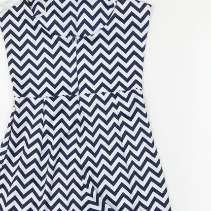 Quiz Womens Blue Striped  Playsuit One-Piece Size S