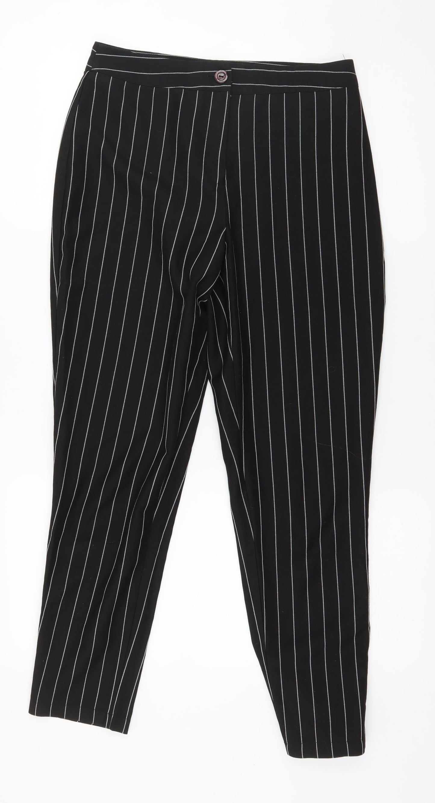 Womens UK Size 6 Boohoo Regular Fit  Black Trousers