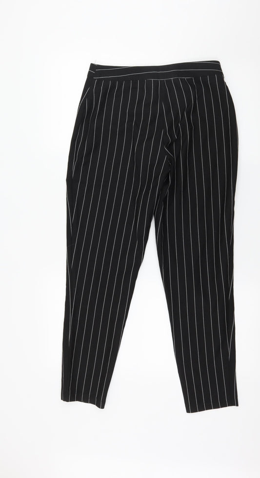 Boohoo Womens Black Striped  Trousers  Size 6 L27 in