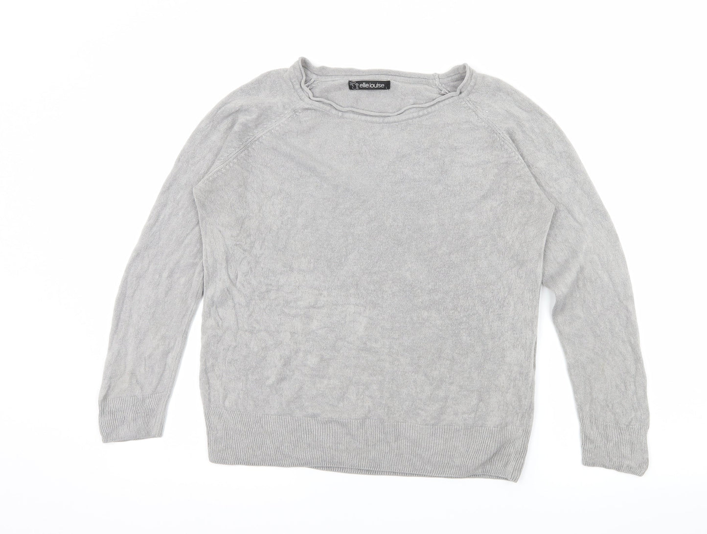 Ellie Louise Womens Grey  Knit Pullover Jumper Size L