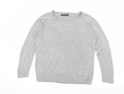 Ellie Louise Womens Grey  Knit Pullover Jumper Size L
