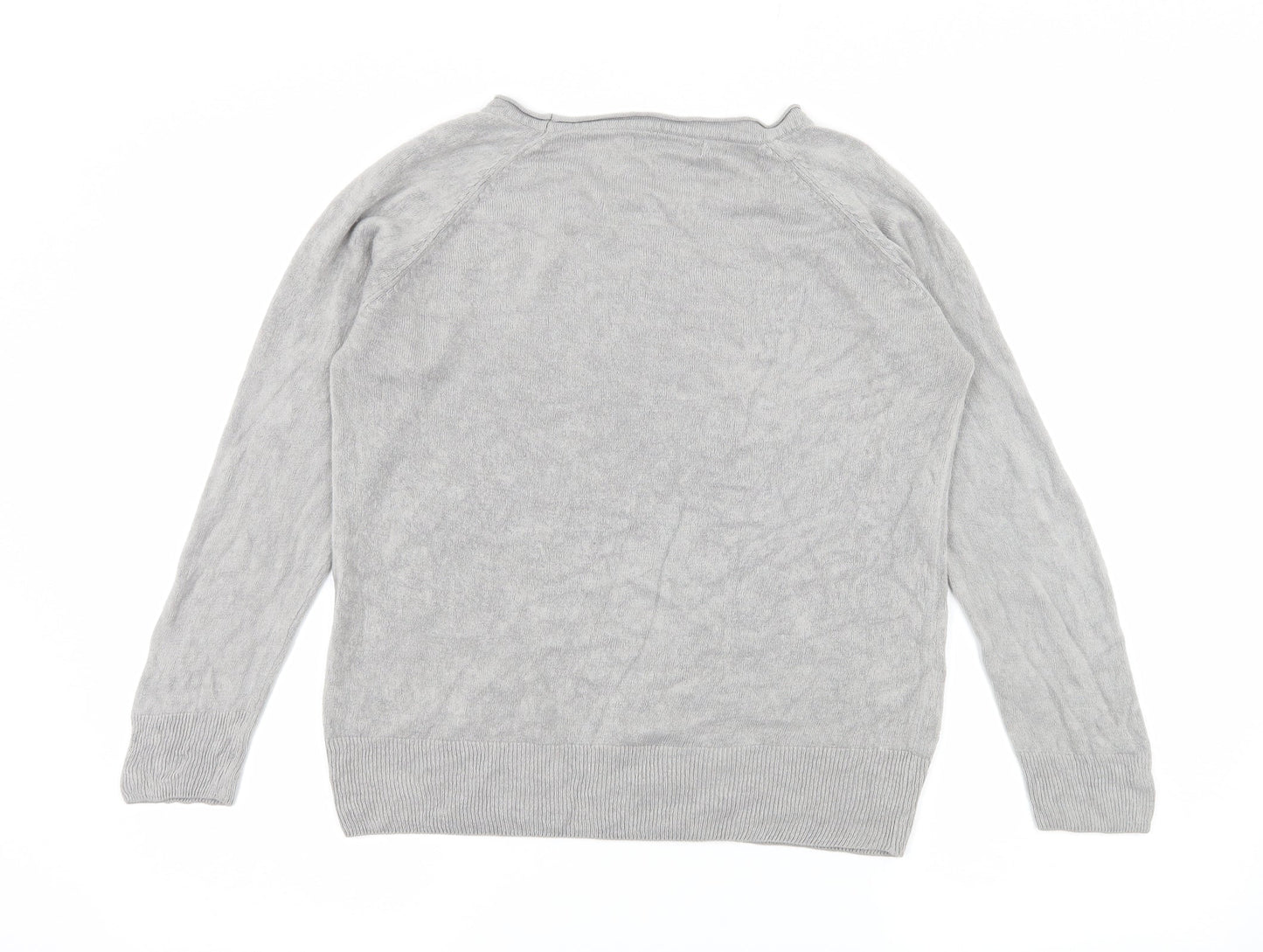 Ellie Louise Womens Grey  Knit Pullover Jumper Size L