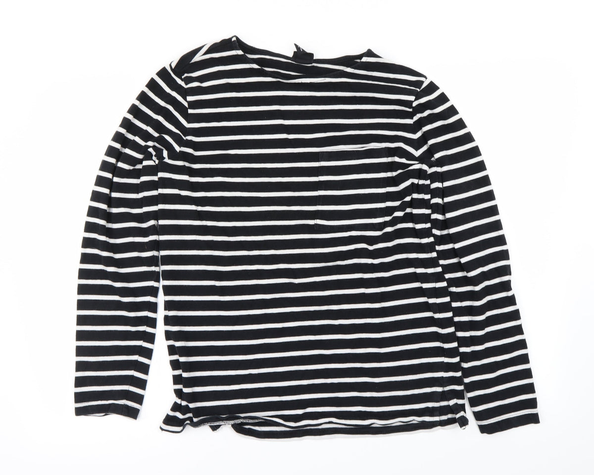 H&M Womens Black Striped  Pullover Jumper Size M
