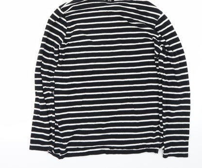 H&M Womens Black Striped  Pullover Jumper Size M